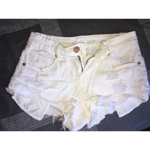 White denim shorts